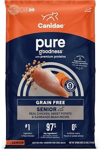 Canidae Pure SENIOR Real Chicken, Sweet Potato & Garbanzo Bean Recipe Dog Dry 22 - Picture 1 of 9