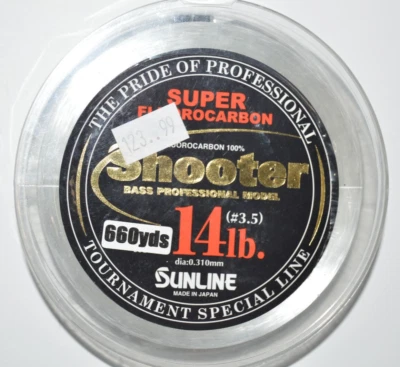 Sunline Shooter Super Fluorocarbono 100% 14lb 660yds Lo-vis línea de pesca transparente Foto 1 de 3