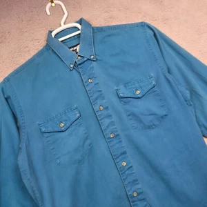 Wrangler Shirt Mens M Cowboy Cut Single Needle Tailored Western Cowboy Rodeo USA - Picture 1 of 12
