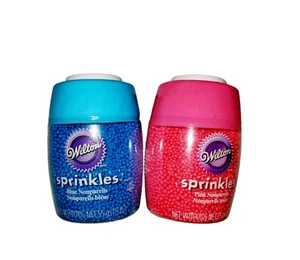 Menge 2 Wilton Blau & Rosa Nonpareils Streusel für alle Gelegenheiten Neu - Bild 1 von 3