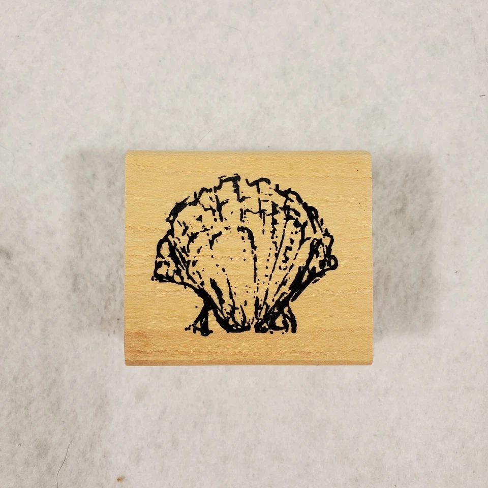 Art Impressions 贝壳海滩木制橡皮图章制卡制作 — 第 1/4 张图片