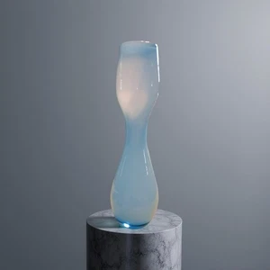 Tall Mid-Century Vintage Art Glass Vase Sommerso Design Blue and White 14”T - Picture 1 of 5