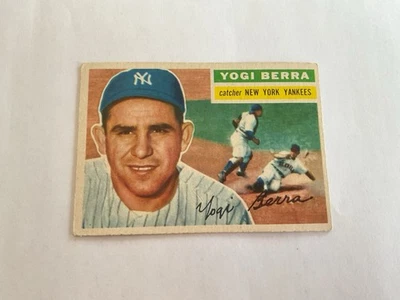 Topps #110 1956; Yogi Berra gris trasero New York Yankees Hofer casi nuevo estado RF Foto 1 de 4