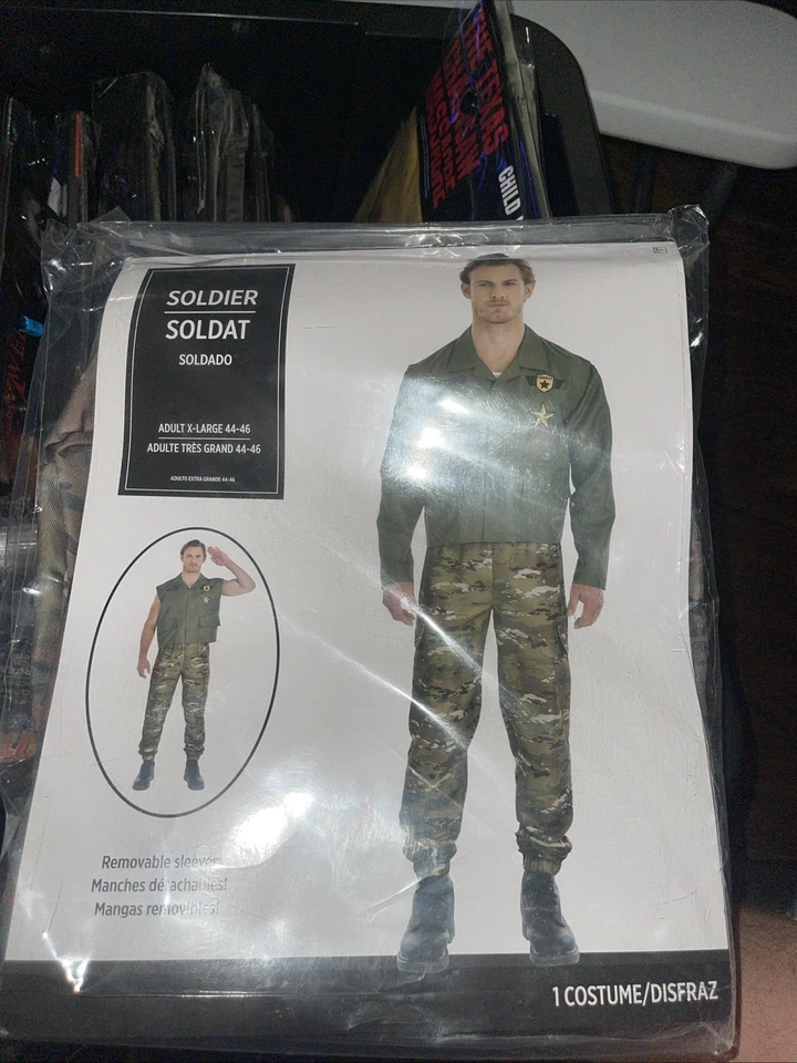 NUEVO Disfraz Uniforme de Halloween Soldado Amscan Adulto XL 44-46 Mangas Extraíbles Foto 1 de 1