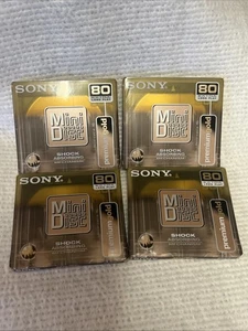 4 mini dischi nuovi sigillati Sony Hi-MD Premium Gold 80 minuti 4 MDW80PL 4 QTY - Foto 1 di 3