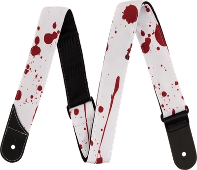 Correa de guitarra Jackson Guitars Blood Splatter, blanca y roja, 2" de ancho Foto 1 de 2