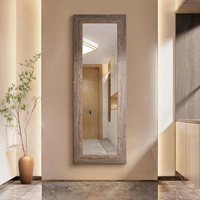 Espejo de longitud completa de granja 61x22'', espejo de piso rústico, espejo de vestidor grande... Foto 1 de 4