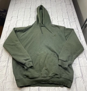 Vintage Carhartt Green Hoodie Pullover Sweater Size L Men’s - Picture 1 of 10