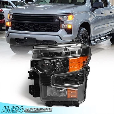 Driver For 2022 2023 2024 Chevy Silverado 1500 Black Halogen Headlight Headlamp Foto 1 de 4