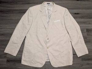 Stafford Herren hellbraun Fischgrätmuster Leinen Baumwolle klassische Passform Blazer Größe 50R - Bild 1 von 9