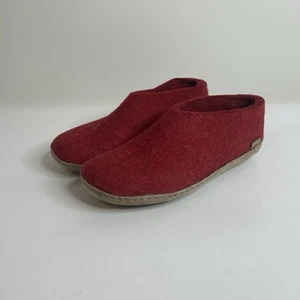 Glerups Slippers Womens 39 US 8 Casual Comfort Slip On Mule Clogs Flats Red Wool - Picture 1 of 8
