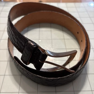 Martin Dingman Treccia Calfskin Black Leather Belt Made In USA Size 32” - Image 1 of 4