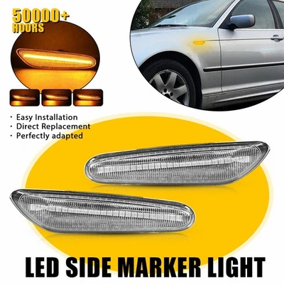 For BMW E60 E82 E83 E90 E92 E46 LED Front Fender Side Marker Turn Signal Lights Foto 1 de 4
