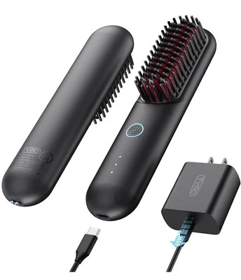 TYMO PORTA PRO Cordless Hair Straightening Brush No: HC122 W/Battery Black - Image 1 of 4
