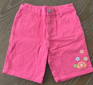 Gymboree Girls size 6 Pink Chino Shorts Turtle Applique Adjustable Waist - Picture 1 of 4