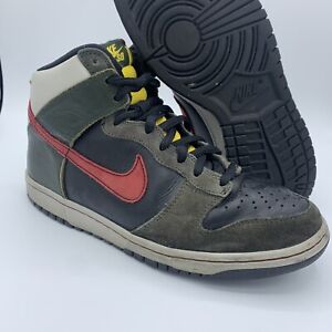 Size 8 - Nike SB Dunk High Premium Boba Fett Olive/Red Star Wars 313171-361 RARE