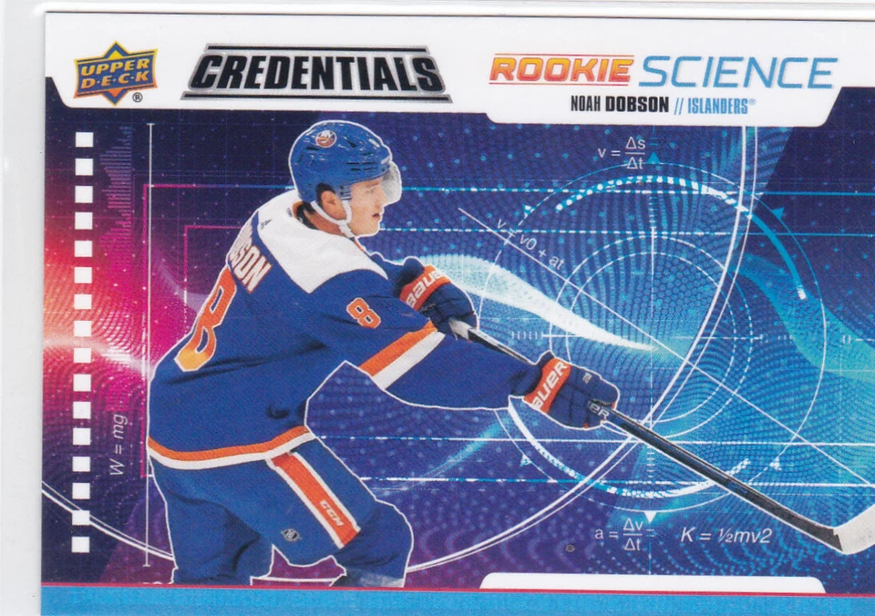 19/20 CREDENTIALS..NOAH DOBSON..ROOKIE SCIENCE..# RS-06..ISLANDERS.COMBINED SHIP - Image 1 of 1