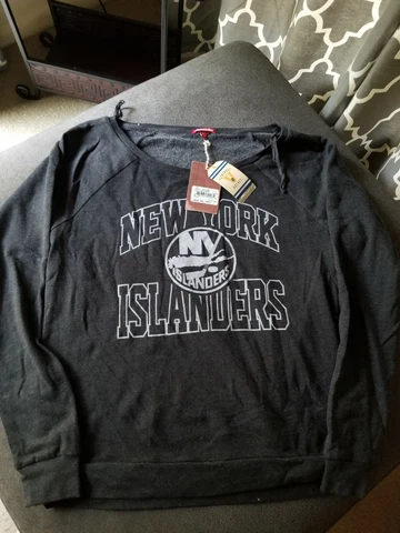 Mitchell & Ness Large Womens Gray New York Islanders Crew Neck Sweat Shirt NEW Cover