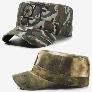 Cappello uomo stile militare mimetico berretto piatto regolabile outdoor casual sole - Foto 1 di 11