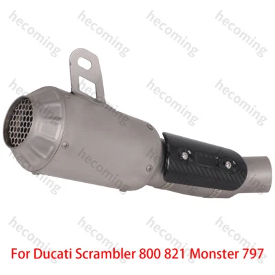 Exhaust For Ducati Scrambler 800 821 Monster 797 Slip on Muffler Mid Link Pipe — 第 1/4 张图片