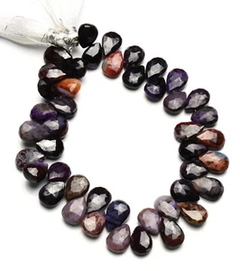 Natural Sugilite Gem 11x8 mm Size Faceted Pear Briolette 8.5" Strand - Picture 1 of 7