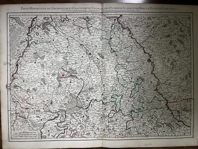 1707 Cologne, Duches De Iuliers Limbourg HUBERT JAILLOT  ANTIQUE ENGRAVED MAP - Image 1 of 4