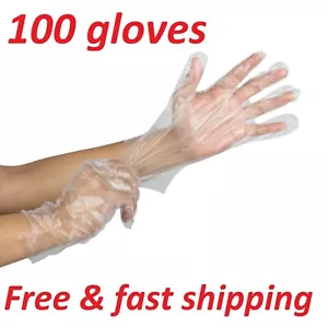 200 Stck. Einweg Klar Poly Handschuhe Lebensmittel Reise Reinigung Küche Kunststoff - Bild 1 von 5