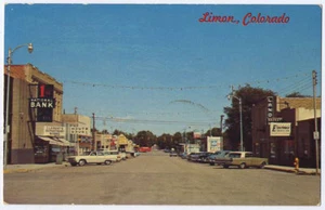 LIMON CO Main Street años 50 autos combustible oil petrolero grandes almacenes - Imagen 1 de 1