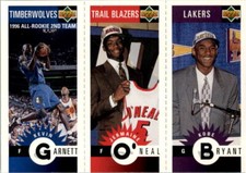 1996-97 Collector's Choice Mini-Cards #M129 Kobe Bryant RC O'Neal Kevin Garnett