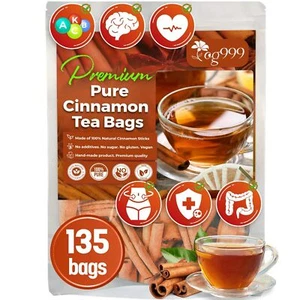 135 Tea Bags - Special Cinnamon Tea, 100% Natural & Pure Ceylon Cinnamon. Cinnam - Picture 1 of 9