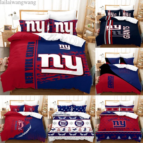 New York Giants 3 Piece Bedding Set Duvet Comforter CoverCover Pillowcases Gift Cover