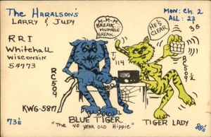 Whitehall,WI QSL Ham Radio Haralson Larry & Judy  KWG-5817 RC509 Art Wisconsin - Picture 1 of 2