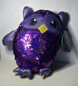 Shimmeez 6" Oliver the Owl Plush Purple and Silver TLC color change sequin. - Picture 1 of 3