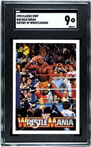 SGC Graded 9- 1990 WWE WrestleMania IV Card -Hulk Hogan vs Andre The Giant