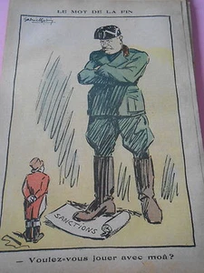 Caricature Politique Le Mot de la Fin Jouer avec moâ ? dessin Print 1934 - Picture 1 of 1