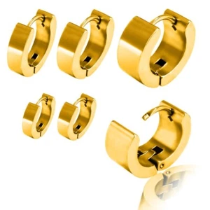 1 PAAR CREOLEN KLAPPCREOLEN EDELSTAHL OHRRINGE HERREN MÄNNER HUGGIE UNISEX - Bild 1 von 6