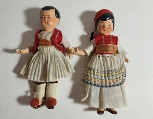 Pair Of Greek Dolls 5 " - Made In Germany - Picture 1 of 6