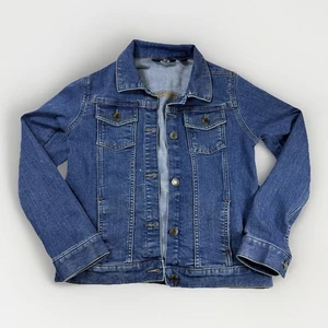 Lands' End Girls Classic Blue Denim Jean Jacket - size Large 10/12 - School - Picture 1 of 3