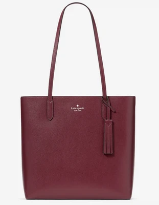 Nuevo Bolso de Mano Kate Spade Jana Cuero Saffiano Merlot Oscuro con Bolsa para el Polvo Foto 1 de 4