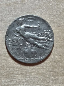 Italien 20 Centesimi Münze, 1921. KM# 44, Nickel. Allegorie der Freiheit im Flug. - Bild 1 von 4