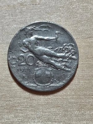Italy 20-centesimi coin, 1921. KM# 44, nickel. Allegory of Liberty in flight. - Image 1 of 4