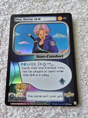 DBZ Dragon Ball Z FOIL Blue Battle Drill P4 CCG Limited Promo Trunks Saga MP  - Image 1 of 4