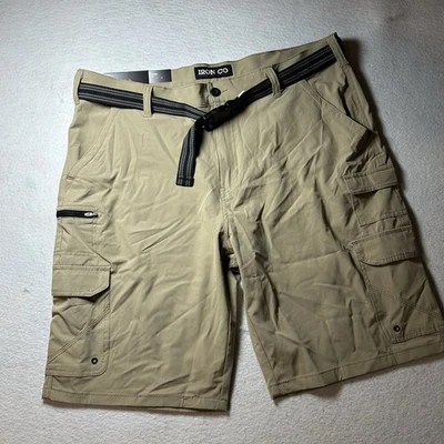 Iron Co  Belted Stretch Performance Hybrid Cargo Shorts Tan  Size 40 Nwt - Image 1 of 4
