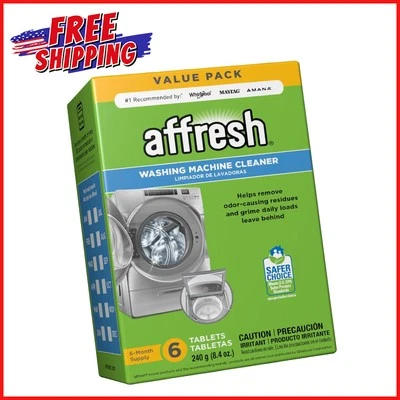 AFFRESH WASHING MACHINE CLEANER Cleans Front Top Load Washers 6 Tablets Cleaning