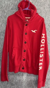Vintage Abercrombie & Fitch Hoodie Herren XL Rot Spell Out Elch Logo Muskel Y2K - Bild 1 von 7