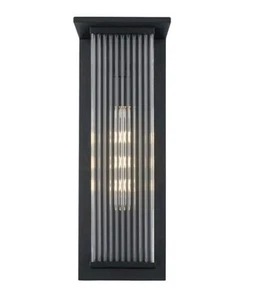 Hampton Bay Jardine 20 in. 1-Light Black Outdoor Wall Light Fixture w/Clear gls - Bild 1 von 9