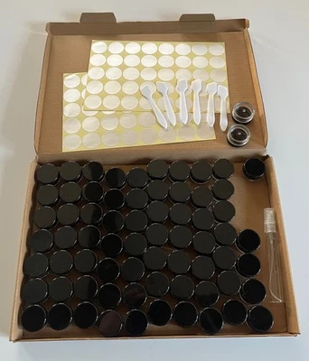 70 Stück Döschen Leerdose 5ml klarer Tiegel schwarzer Deckel - Bild 1 von 2