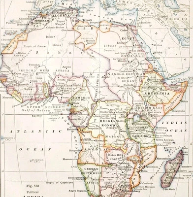 1916 年地图非洲政治苏丹埃及马达加斯加撒哈拉沙漠刚果 DWSS8 — 第 1/2 张图片