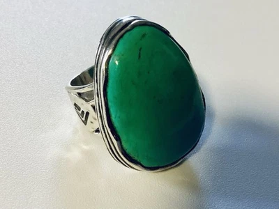 Enorme anel de prata esterlina turquesa Silpada vintage caído tamanho 6 - Imagem 1 de 4