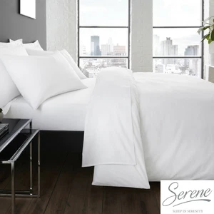 Plain Dye Easy Care Mix and Match Duvet Cover & Sheets In White By Serene